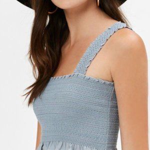 Kendall & Kylie Cropped Y Back Smocked Tank